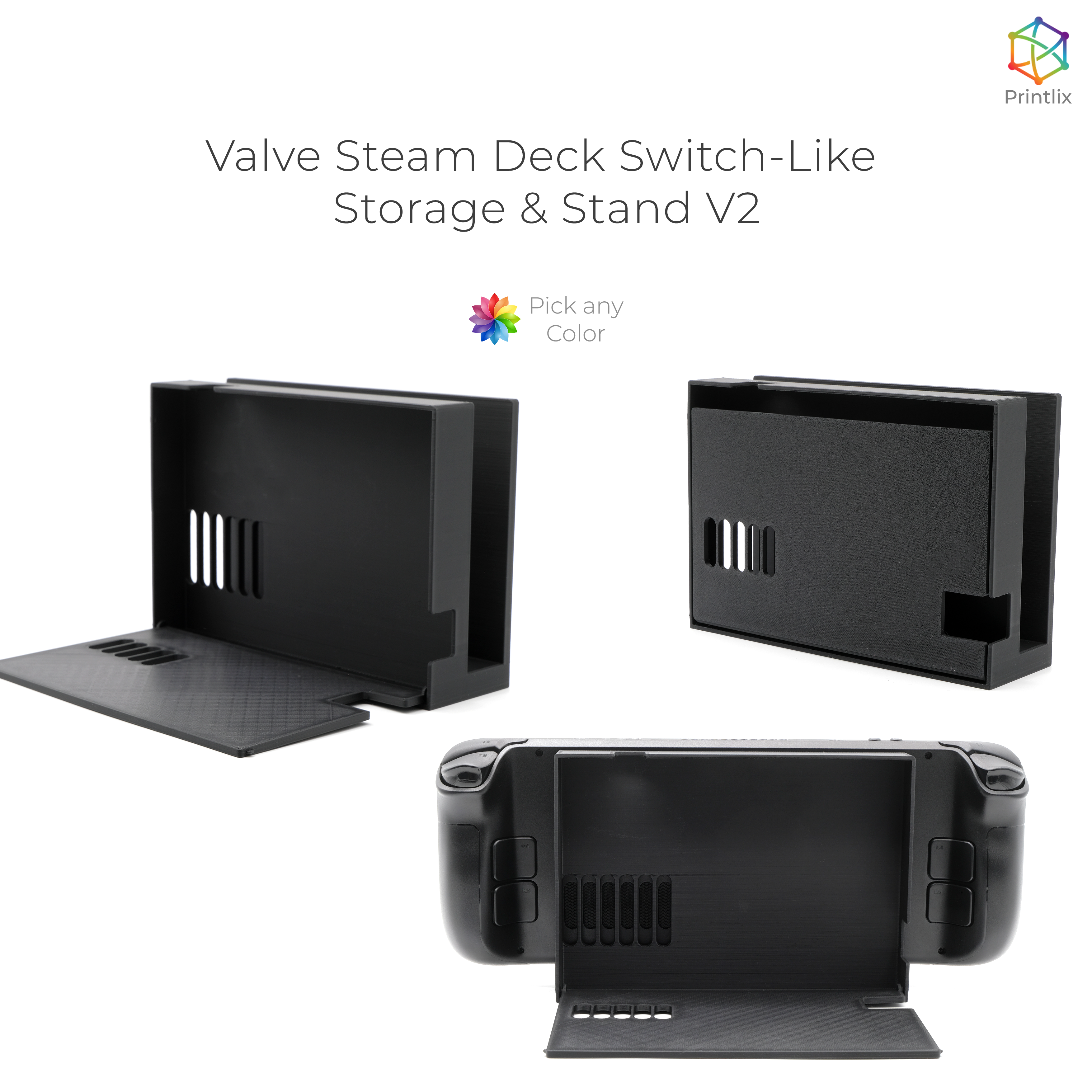 Steam Deck Switch-Like Storage & Stand V2