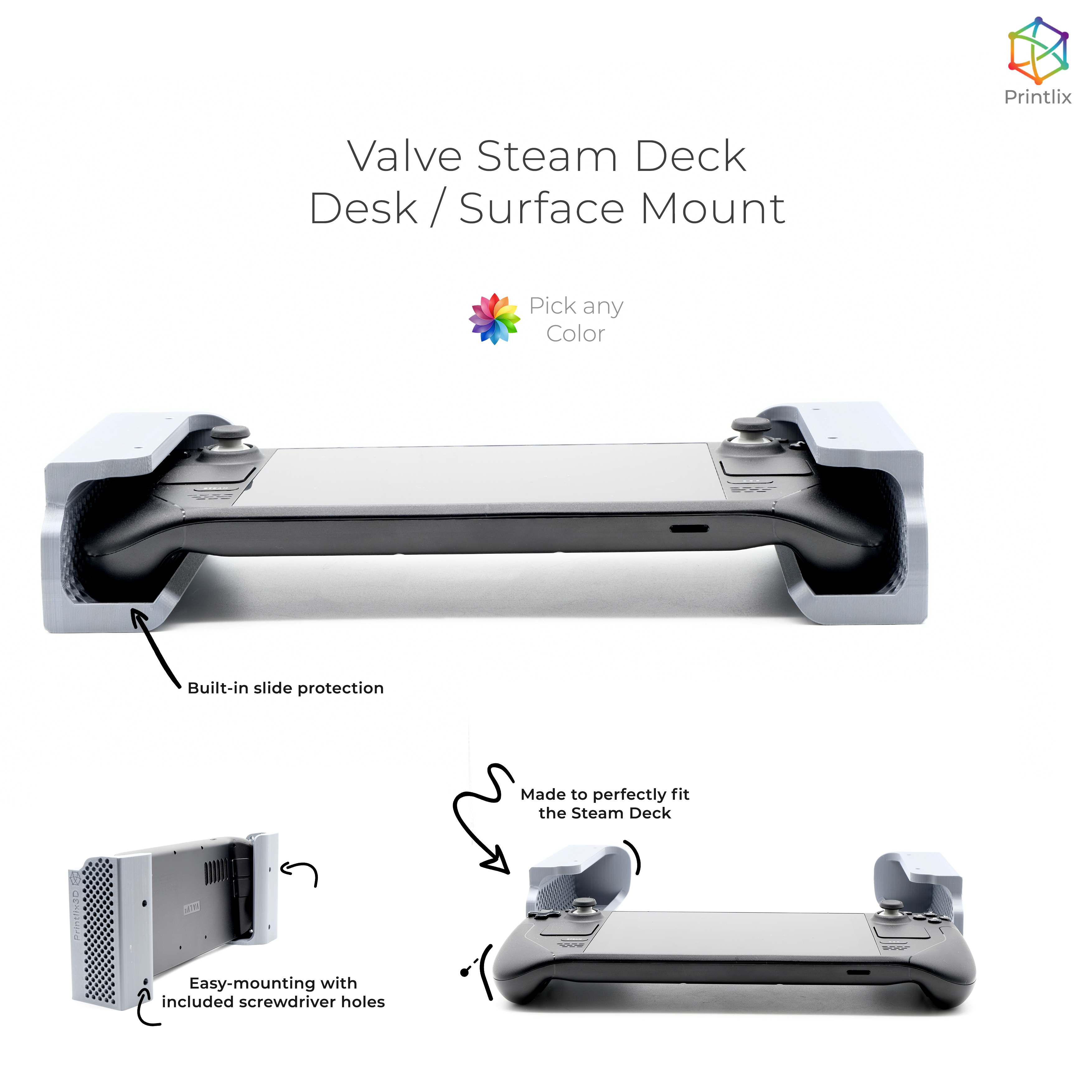 Steam Deck Under-Desk Mount