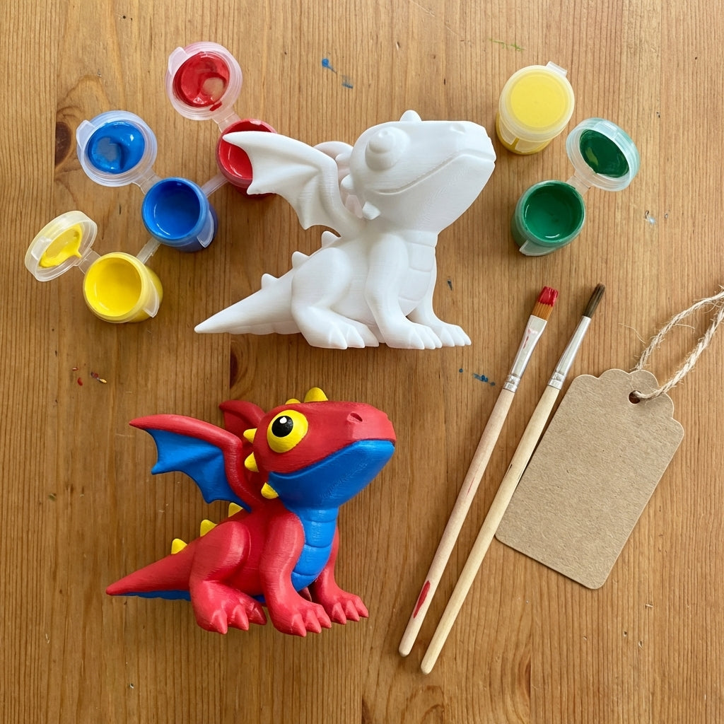Flat-lay dragon paint kit