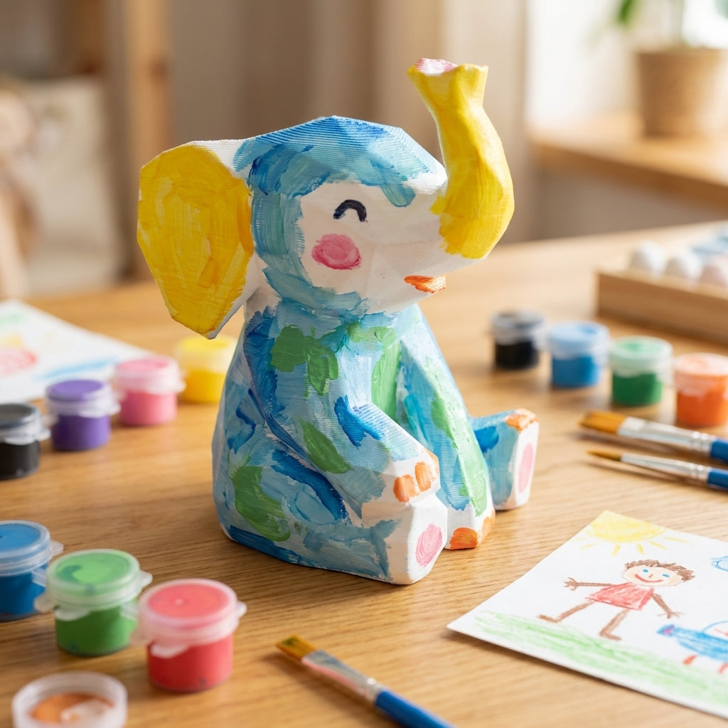 Painted elephant - finished result example