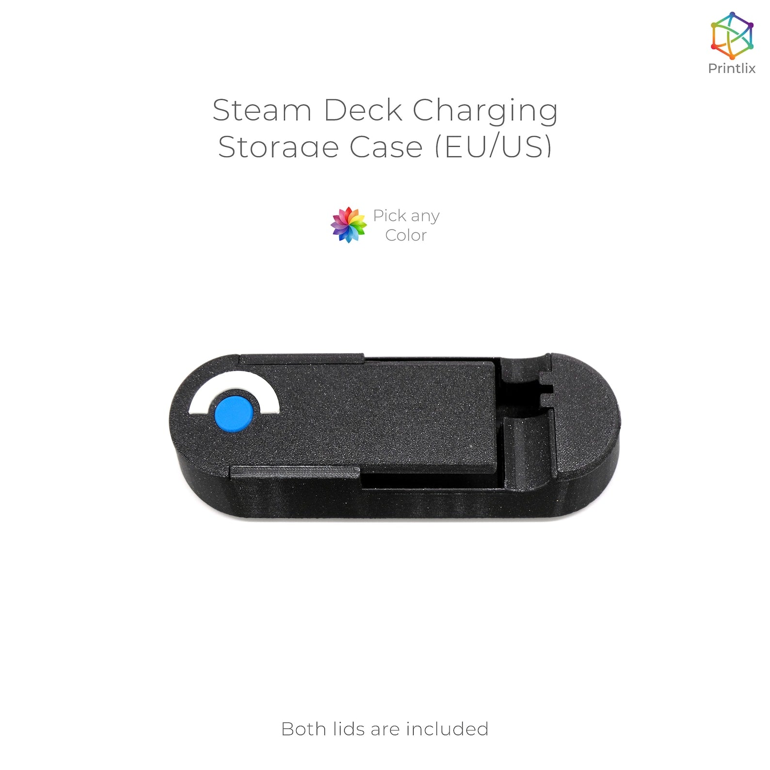 Valve Steam Deck Charging Storage Case (EU/US) - 3D Printed