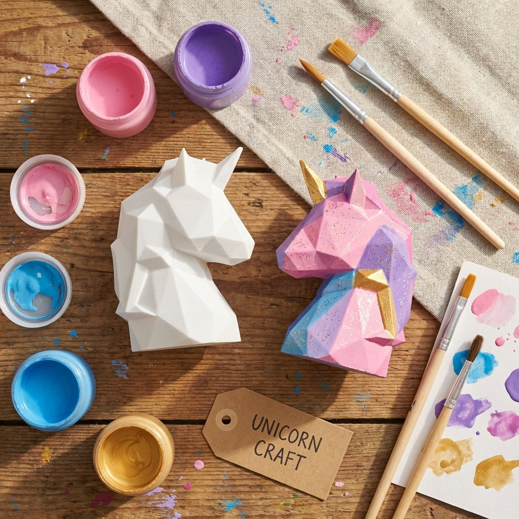 Flat-lay unicorn paint kit