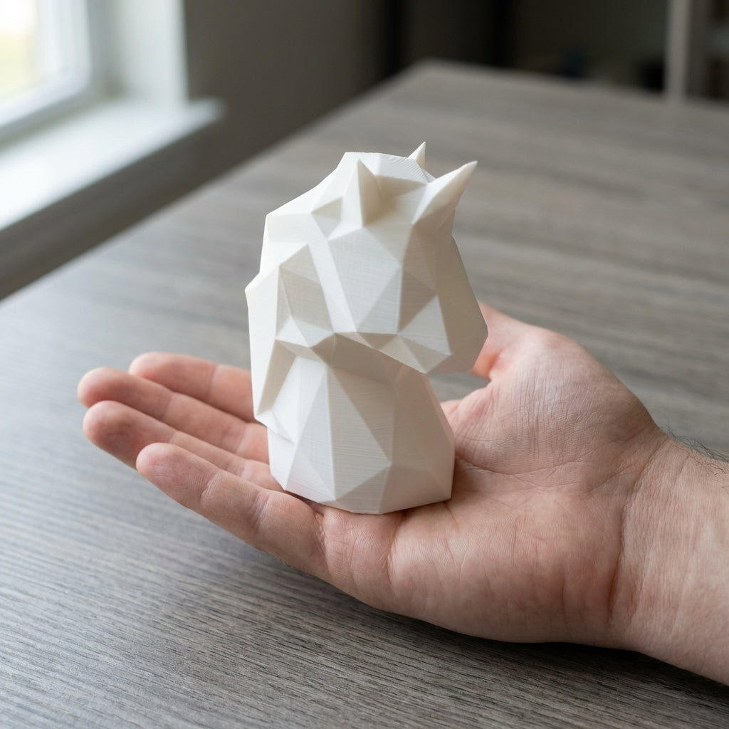 Unicorn in hand for scale