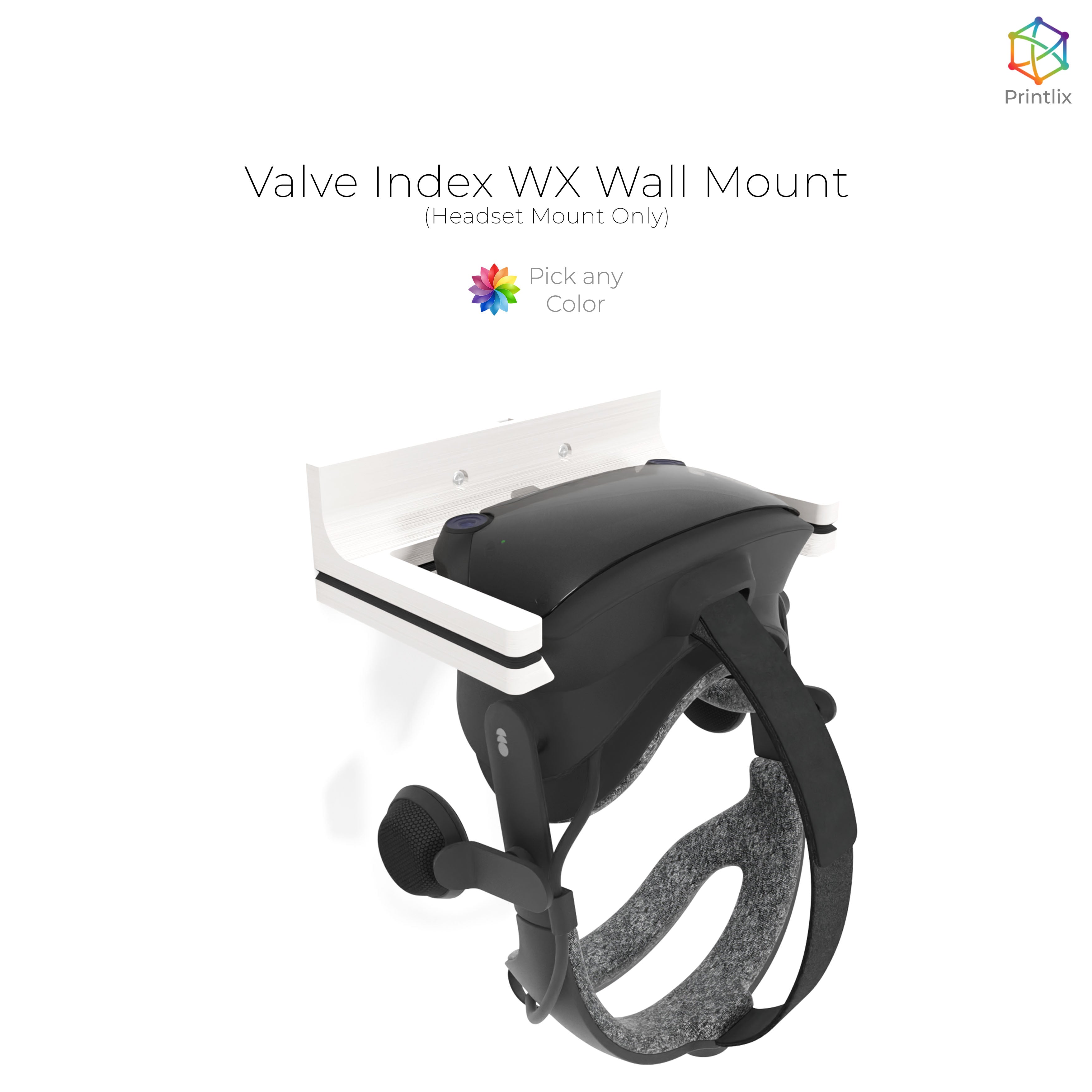 Valve Index WX Wall Mount for Valve Index Headset - PLA 3D Printed