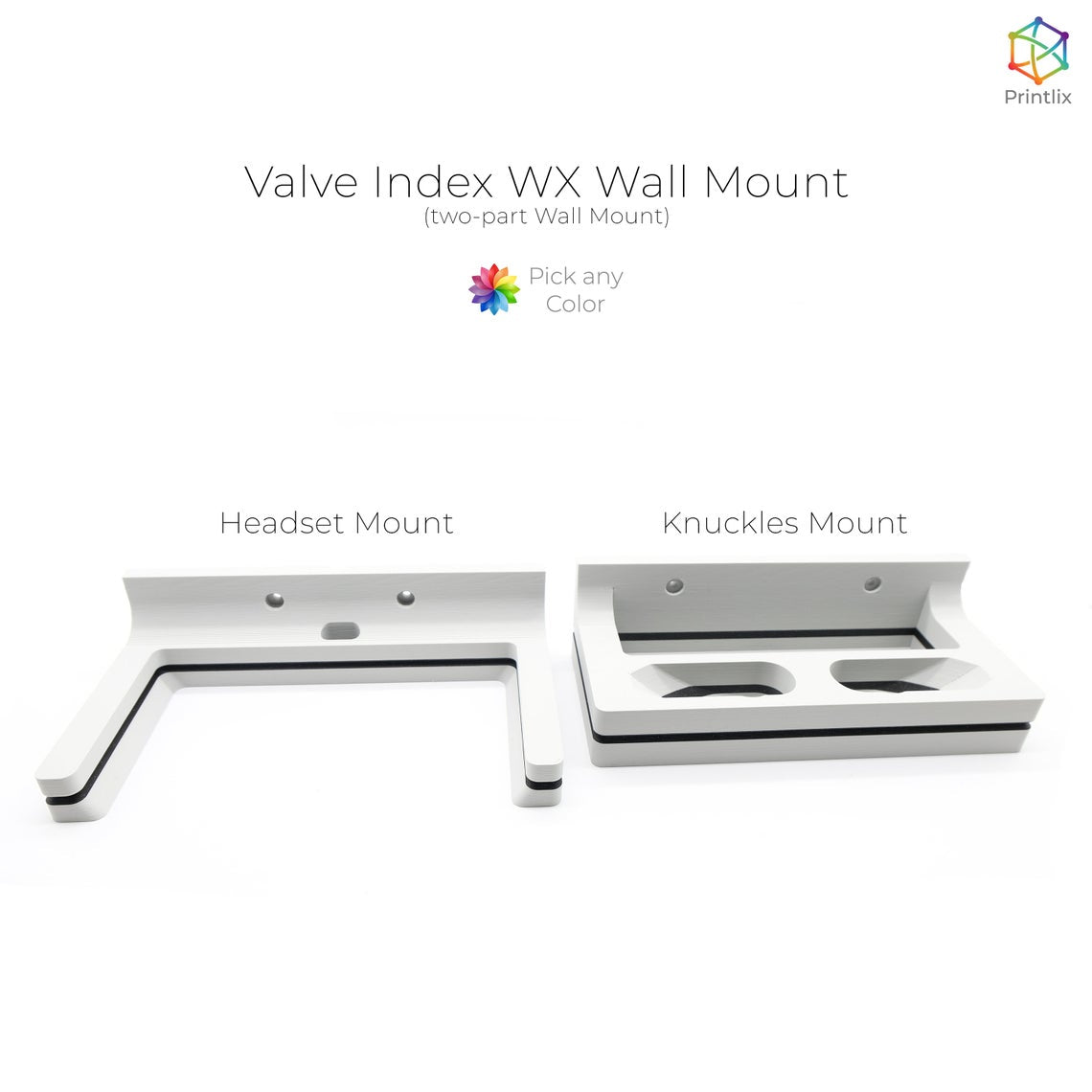 Valve Index WX Wall Mount for Index Controllers and Headset - PLA 3D Printed