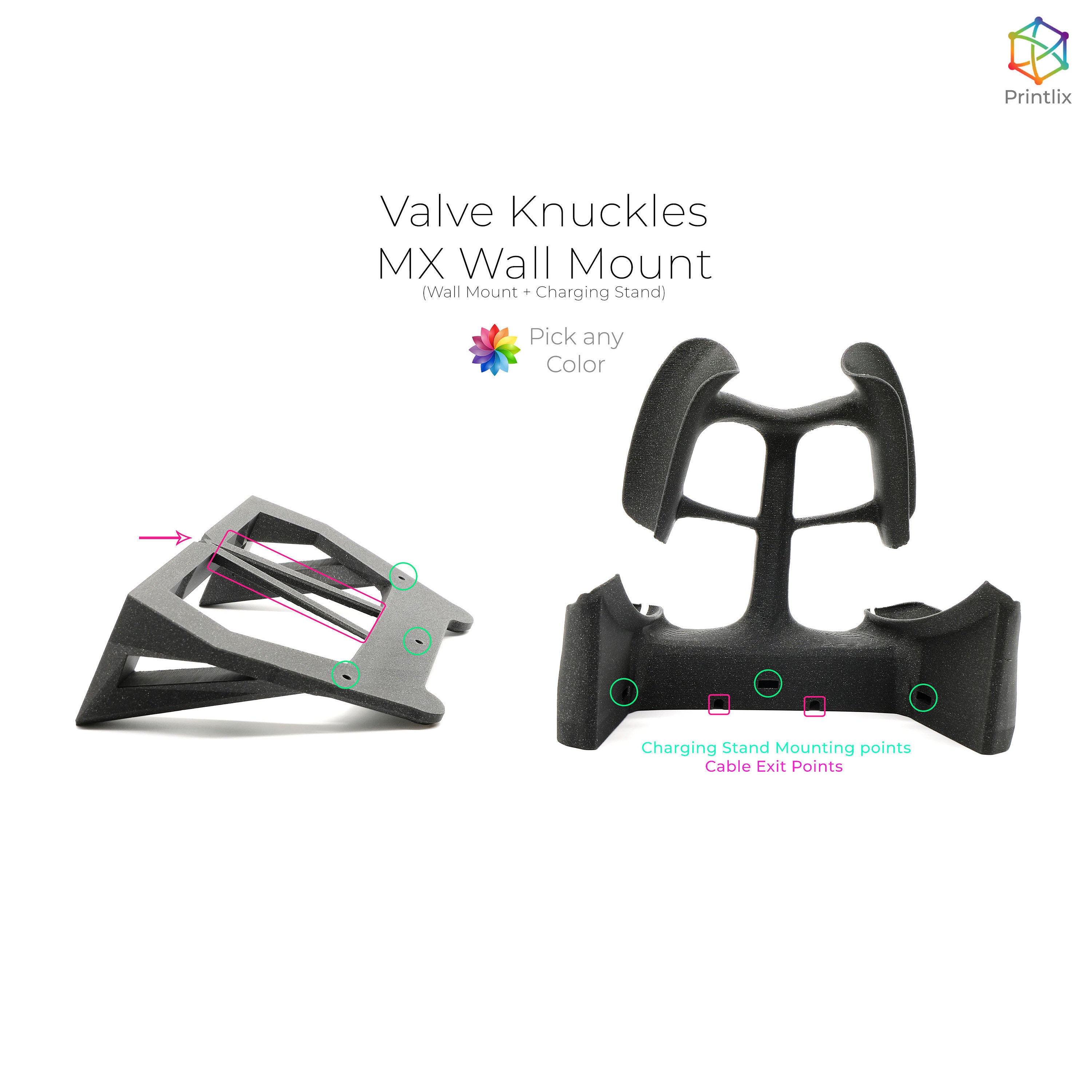 Valve Index Knuckles MX Wall Mount Knuckles Charging Stand