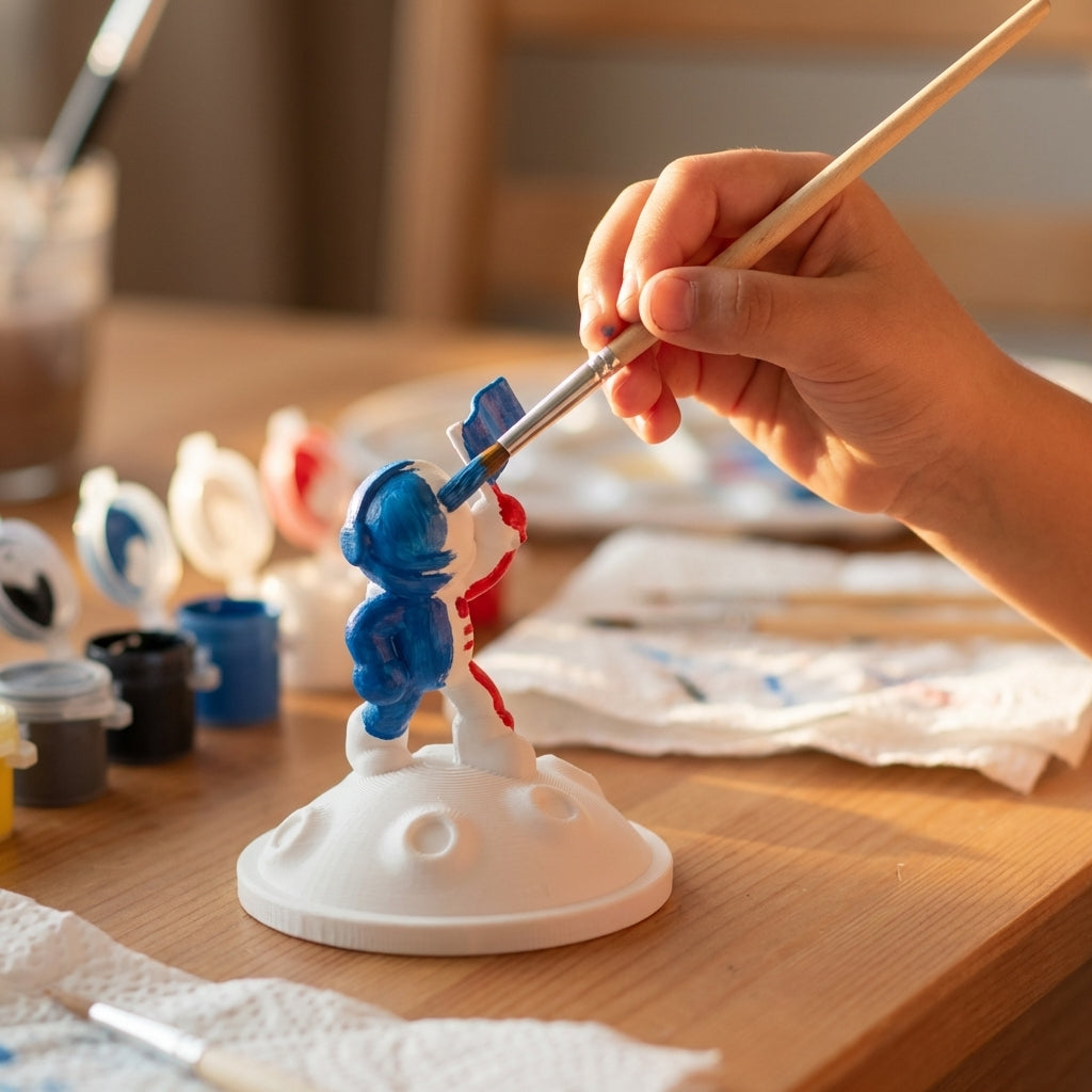 Child painting astronaut