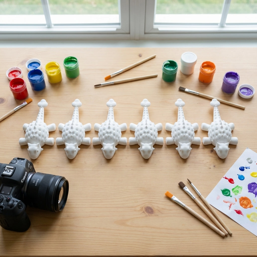 Multiple flexi ankylosaurus with paint pots